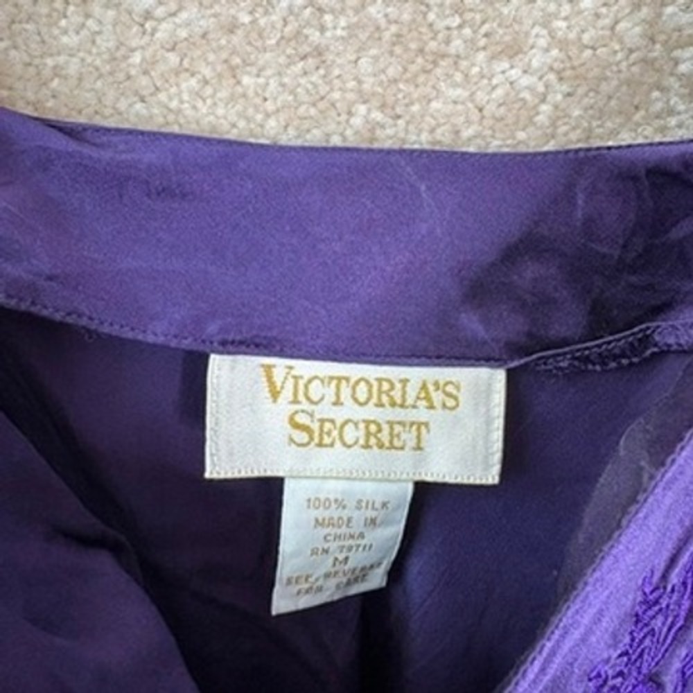 VICTORIA'S SECRET Slip Dress Women's Medium Purple 100% Silk Vintage Gold Label - Picture 4 of 6